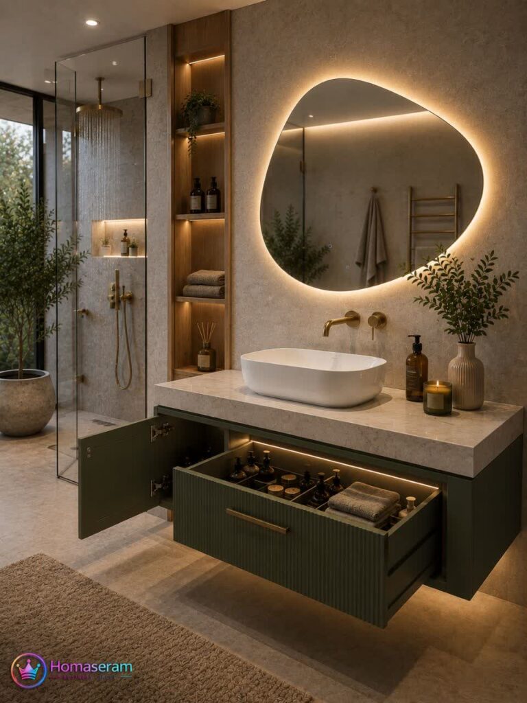 روشویی سرامیکی کابین دار
